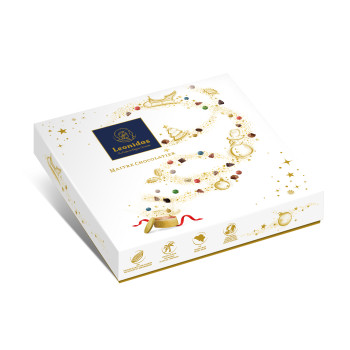 Coffret Sapins Noël blanc - 200 gr