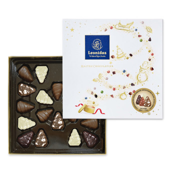 Coffret Sapins Noël blanc - 200 gr