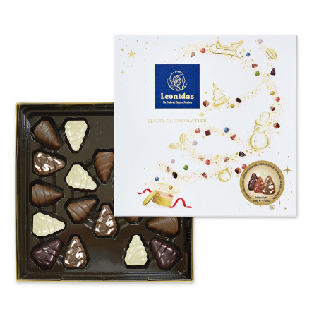 Coffret Sapins Noël blanc - 200 gr